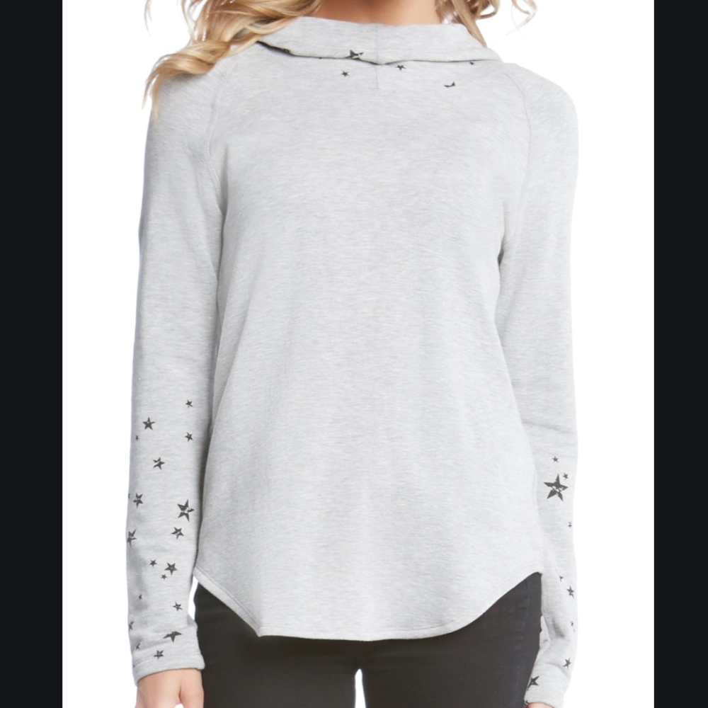 Karen Kane Star Printed Cowl Neck Hoodie